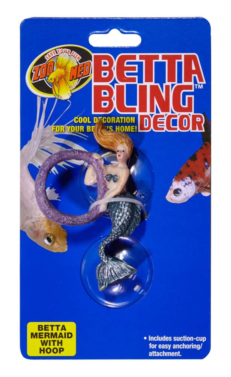 Betta Bling Mermaid Aquarium Ornament with Hoop Nature Aquariums USA