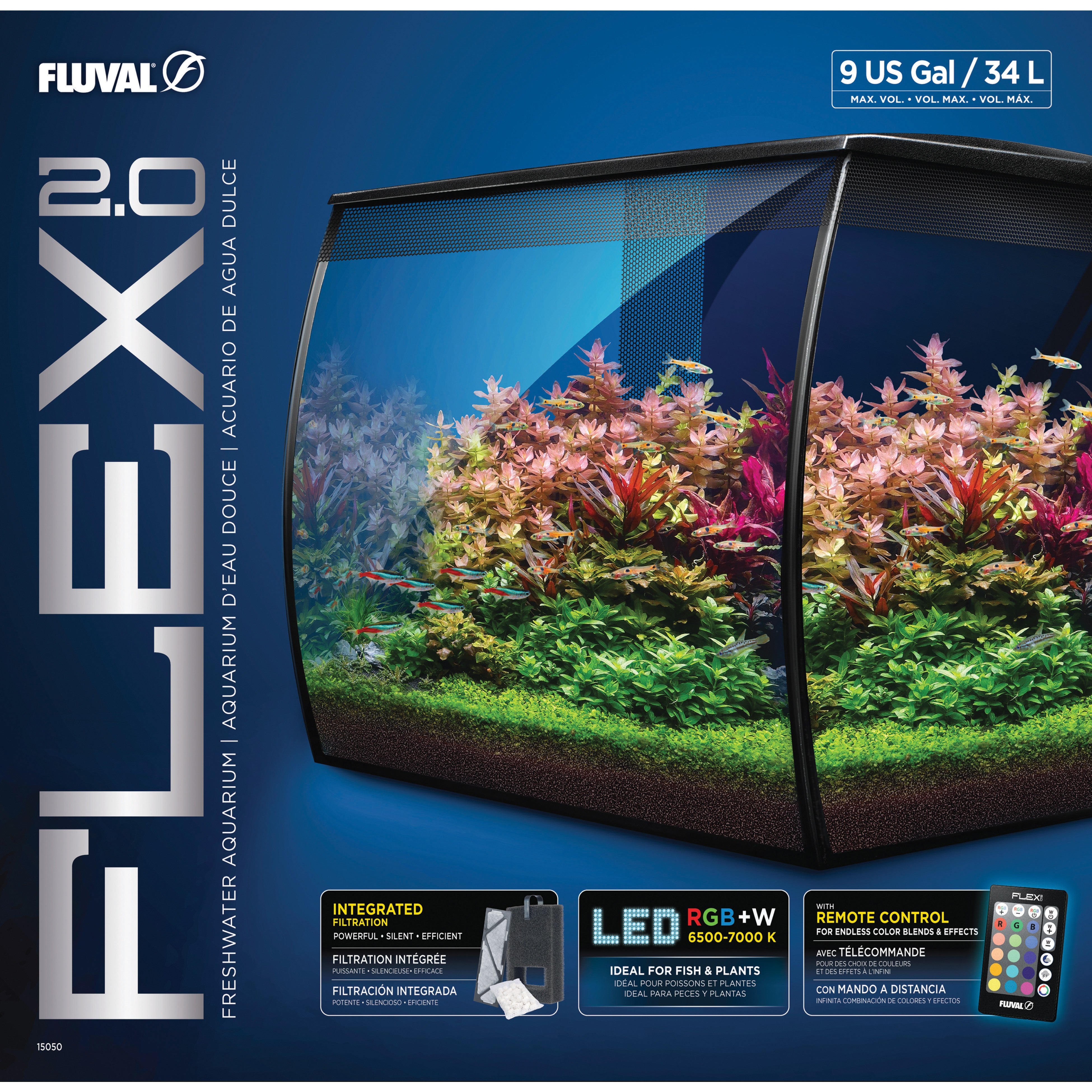 fluval plant 3.0 hanging kit Fluval Flex 2.0 15 Gallon Aquarium Kit